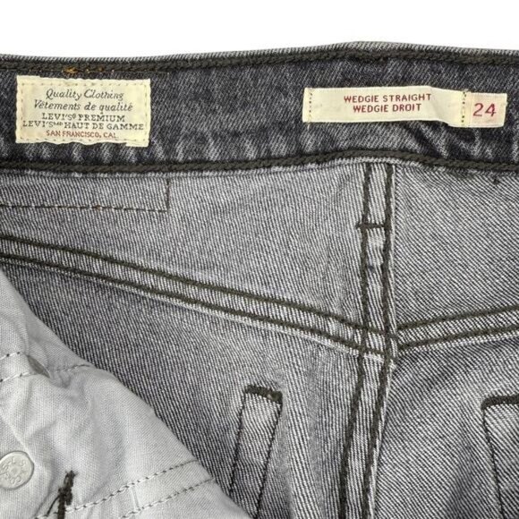 Levi's Wedgie StraIght Fit Jean In Cabo Smoke Grey Size 24 X 26 - Picture 5 of 9